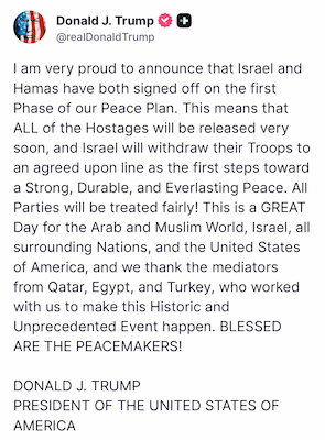 Trump Brokers Historic Ceasefire - Revival Nation - Blog
