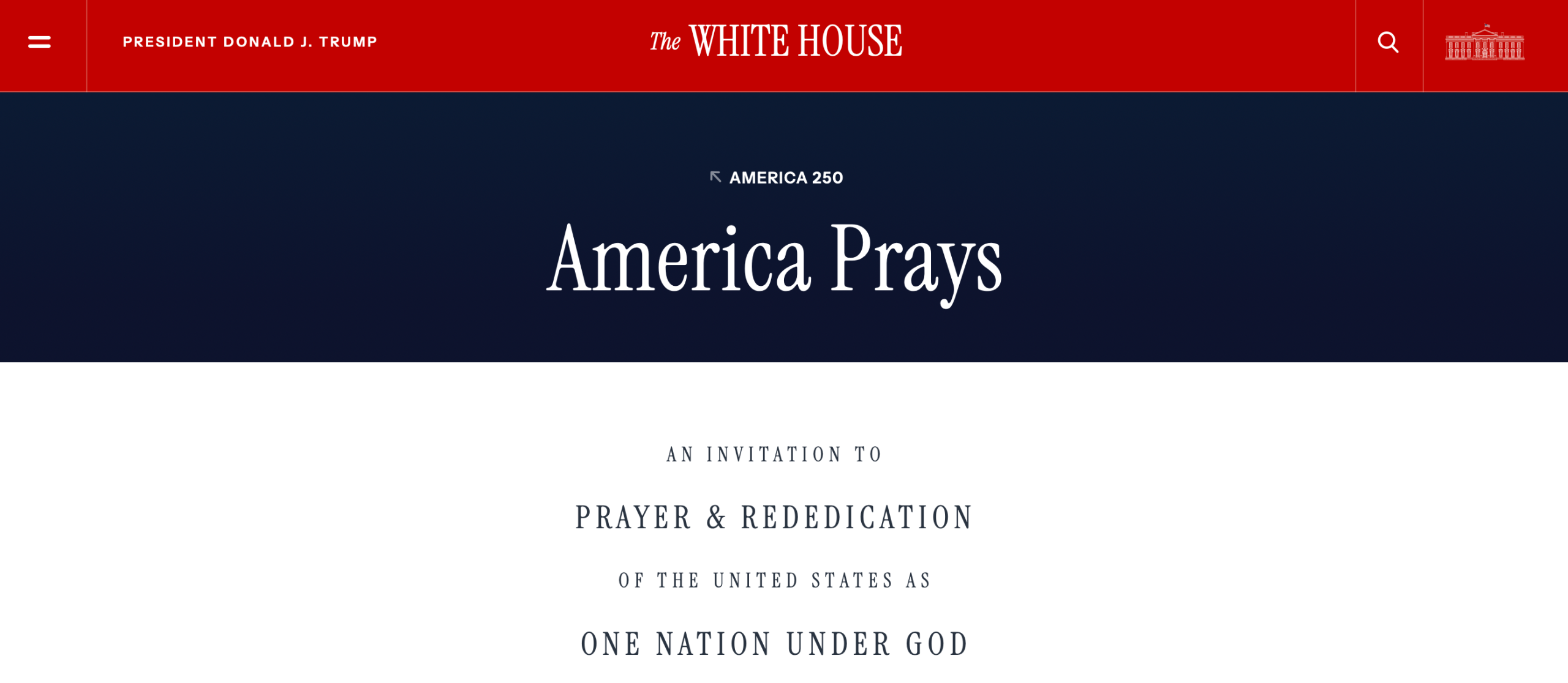 Trump Declares National Day of Prayer for America's 250th Anniversary - Revival Nation News - Blog - Image