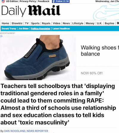 UK Imports Misogyny Whilst Demonizing School Boy's Masculinity - Revival Nation News - Blog - Image - 2